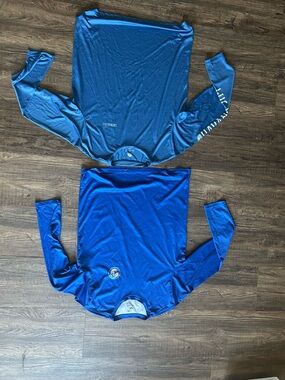 Rash wear Water Blue Long Sleeve Performance Tops (2) Large